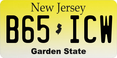 NJ license plate B65ICW