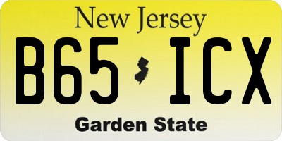 NJ license plate B65ICX