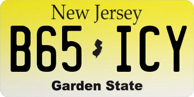 NJ license plate B65ICY