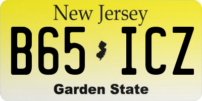 NJ license plate B65ICZ