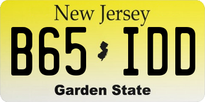 NJ license plate B65IDD
