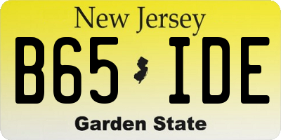 NJ license plate B65IDE