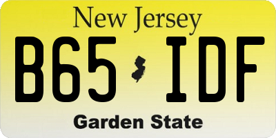 NJ license plate B65IDF