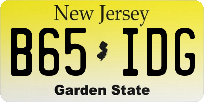 NJ license plate B65IDG