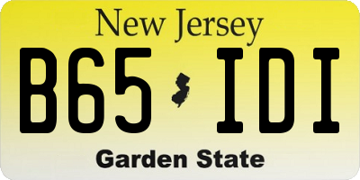 NJ license plate B65IDI