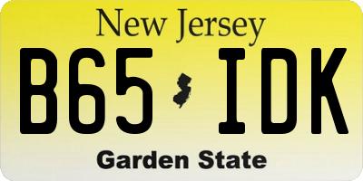 NJ license plate B65IDK