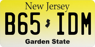 NJ license plate B65IDM