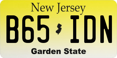 NJ license plate B65IDN
