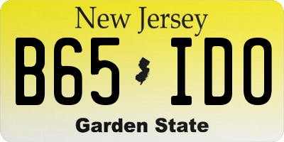 NJ license plate B65IDO