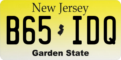 NJ license plate B65IDQ