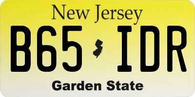 NJ license plate B65IDR