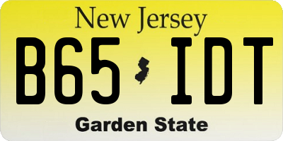 NJ license plate B65IDT