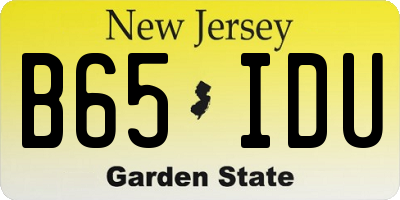 NJ license plate B65IDU
