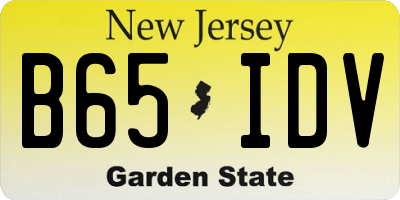 NJ license plate B65IDV