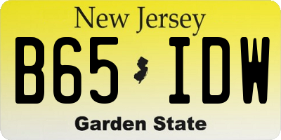NJ license plate B65IDW