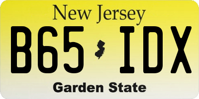 NJ license plate B65IDX