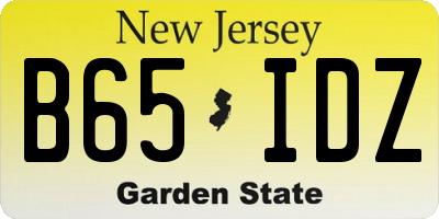 NJ license plate B65IDZ