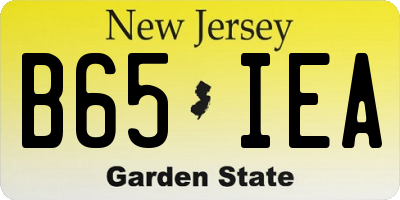 NJ license plate B65IEA