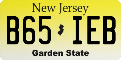 NJ license plate B65IEB