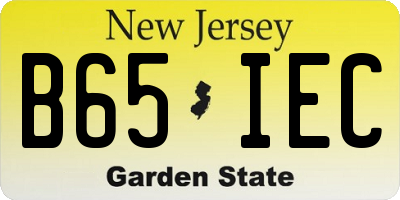 NJ license plate B65IEC