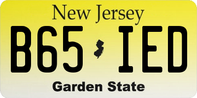 NJ license plate B65IED