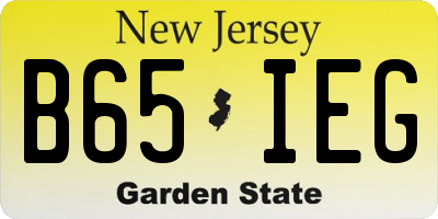 NJ license plate B65IEG
