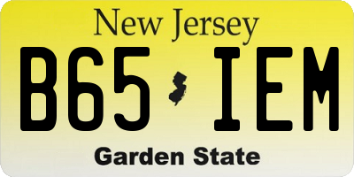 NJ license plate B65IEM