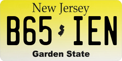 NJ license plate B65IEN