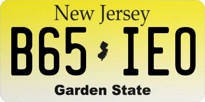 NJ license plate B65IEO