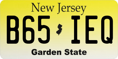 NJ license plate B65IEQ