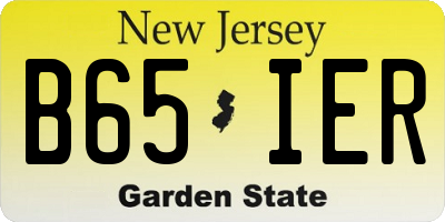 NJ license plate B65IER