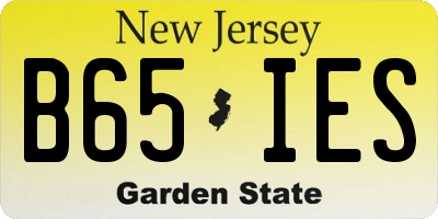 NJ license plate B65IES