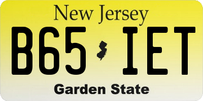 NJ license plate B65IET