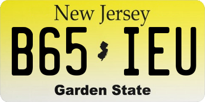 NJ license plate B65IEU