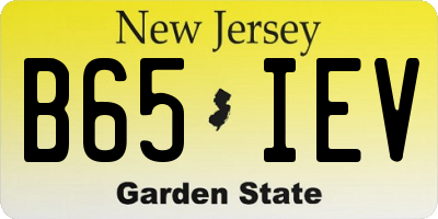 NJ license plate B65IEV