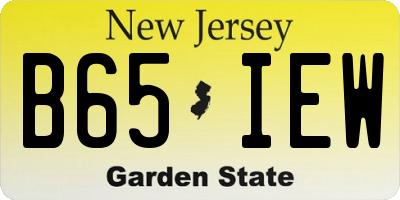 NJ license plate B65IEW