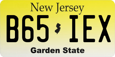 NJ license plate B65IEX
