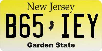 NJ license plate B65IEY