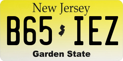NJ license plate B65IEZ