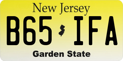 NJ license plate B65IFA