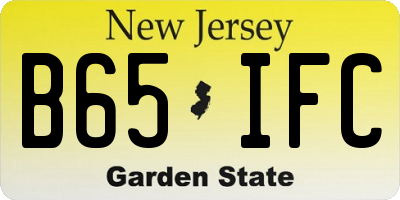 NJ license plate B65IFC