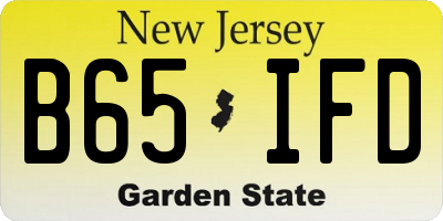 NJ license plate B65IFD