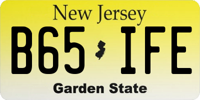 NJ license plate B65IFE
