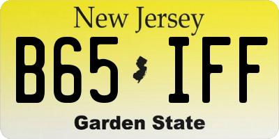 NJ license plate B65IFF