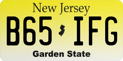 NJ license plate B65IFG