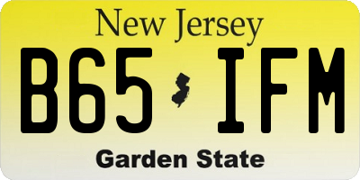 NJ license plate B65IFM