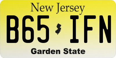 NJ license plate B65IFN