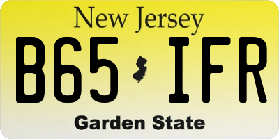 NJ license plate B65IFR