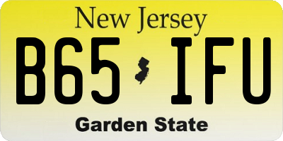 NJ license plate B65IFU