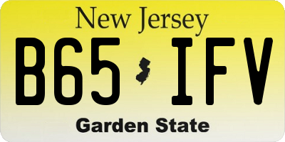 NJ license plate B65IFV